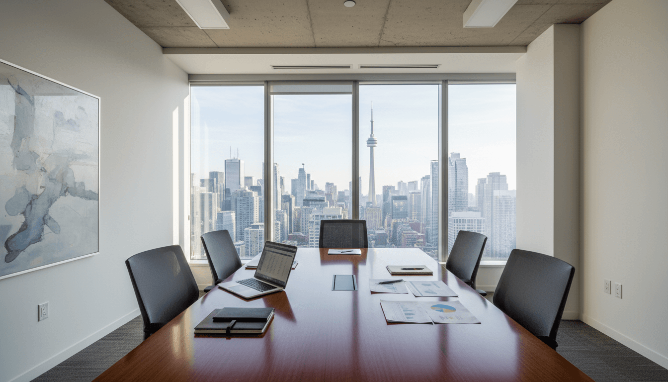 Toronto boardroom with city view