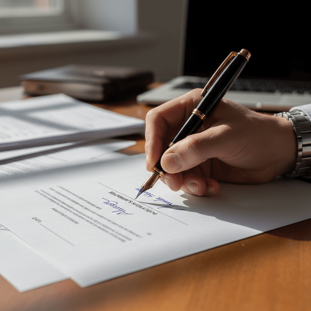 Hand placing a checkmark on a completed project timeline
